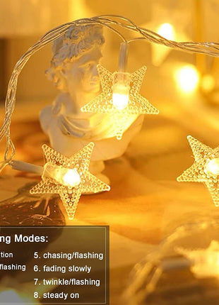 Star String Lights Plug in - 33 ft 100 LED Star Fairy String Lights with Remote and Timer, Waterproof for Bedroom Porch Wedding Party Patio Garden Tent Indoor Outdoor Décor, Warm White