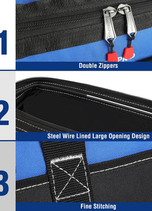 WORKPRO 16-inch Wide Mouth Tool Bag with Water Proof Molded Base