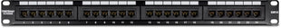 TRENDnet 24-Port Cat6 Unshielded Patch Panel, Wallmount or Rackmount, Compatible with Cat3,4,5,5e,6 Cabling, for Ethernet, Fast Ethernet, Gigabit Applications, Black, TC-P24C6 (Pack of 1)
