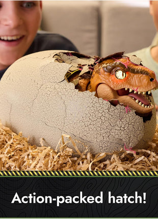 Primal Hatch Jurassic World Interactive T-Rex Toy Dinosaur Egg | Interactive Dino Figure, Realistic Hatching Experience, 100+ Sounds & Reactions, Train & Feed, Gifts for Kids Ages 5+