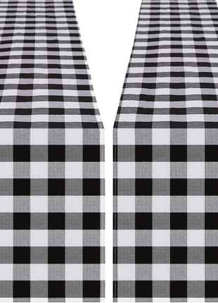 Buffalo Plaid Table Runners 2 Packs 13x84 Inches Black and White Check Table Runner Fall Thanksgiving Table Runners for Parties