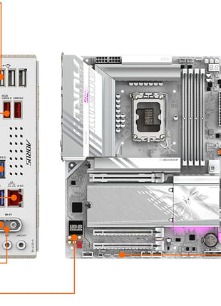 GIGABYTE Z890 AORUS Elite WIFI7 ICE Intel Core Ultra (Series 2) LGA 1851 Motherboard, ATX, DDR5, 3X M.2, PCIe 5.0, Thunderbolt 4, WIFI7, 2.5GbE LAN, EZ-Latch