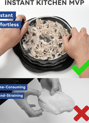 Chicken Shredder Tool Twist for Kitchen, Manual Chicken Breast Grinder Machine for Ground Food, Meat & Vegetables (Elegant Black)