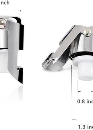 Champagne Sealer Stopper, BGMAx 3 Pack Stainless Steel Sparkling Wine Bottle Plug Sealer Set with a Longer Sealing Plug, Gifts Accessories for Champagne