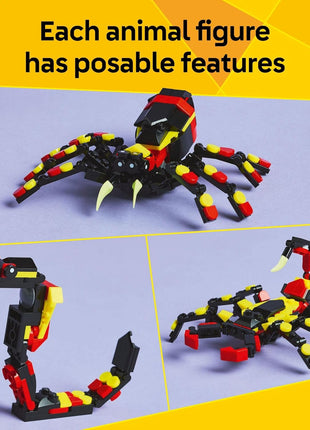 LEGO Creator 3 in 1 Wild Animals Surprising Spider Toy - Building Toy with 3 Build Options, Spider, Scorpion, or Snake - Animal Figures for Kids, Boys & Girls, Ages 7+ - Gift Idea for Birthday - 31159
