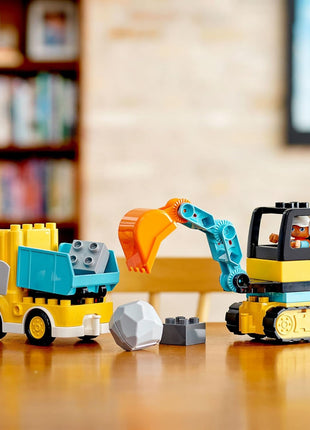 LEGO DUPLO Town Truck & Tracked Excavator Construction Vehicle 10931 Toy for Toddlers 2-4 Years Old Girls & Boys, Fine Motor Skills Development and Learning Toy
