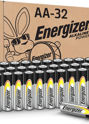 Energizer AA Batteries Alkaline Power, 32 Count Alkaline Double A Battery Pack