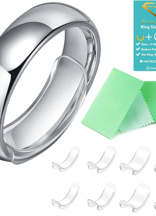 Invisible Ring Size Adjuster for Loose Rings Ring Adjuster Fit Wide Rings with Jewelry Polishing Cloth