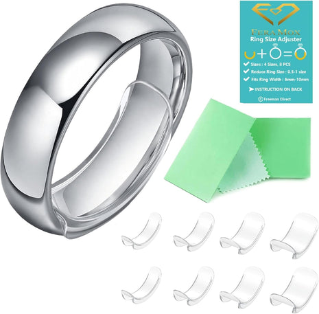 Invisible Ring Size Adjuster for Loose Rings Ring Adjuster Fit Wide Rings with Jewelry Polishing Cloth