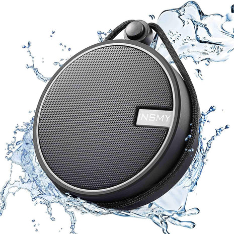 INSMY C12 IP67 Waterproof Shower Bluetooth Speakers Portable Small Speaker | Speakers Bluetooth Wireless,Loud Clear Sound,Support TF Card,Suction Cup,for Outdoor Kayak Canoe Beach Gift (Black)