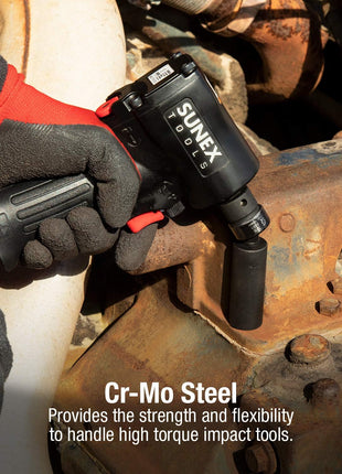 SUNEX TOOLS 3301, 3/8 Inch Drive, Universal Impact Joint, Cr-Mo Alloy Steel, Cr-Mo Steel, Radius Corner Design, Flexible, Meets ANSI Standards
