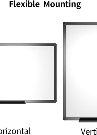 VIZ-PRO Magnetic Dry Erase White Board, 36 X 24 Inches, Black Aluminium Frame