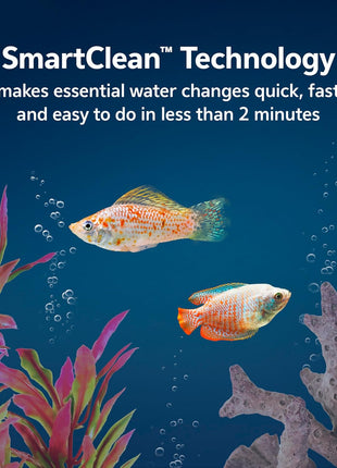Aqueon LED MiniBow Small Aquarium Fish Tank Kit with SmartClean Technology, Black, 5 Gallon