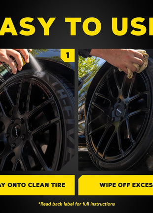 Meguiar's G190315 Ultimate Insane Shine Tire Coating, gives a Finish that Creates a Lasting Wet-Look for a Classic Black Shine, Easy to Use, No Hassle, No Mess, Ultimate Protection, 15 Oz Aerosol Can