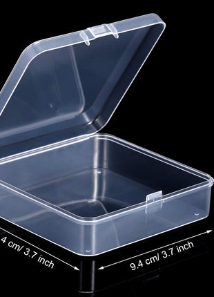 SATINIOR 12 Pack Beads Organizer Box Clear Plastic Beads Storage Containers Box with Hinged Lid for Bracelet Making DIY Jewelry Craft Nail (3.70 x 3.70 x 1.18 Inch)