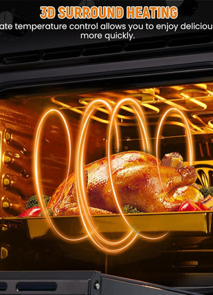 24 Inch Single Wall Oven, 2.5 Cu.ft Built-in Electric Wall Oven with 8 Cooking Functions in Stainless Steel, Mechanical Knob Control