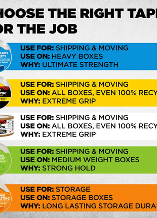 Scotch Heavy Duty Shipping Packing Tape, Clear, Shipping and Packaging Supplies, 1.88 in. x 54.6 yd., 6 Tape Rolls