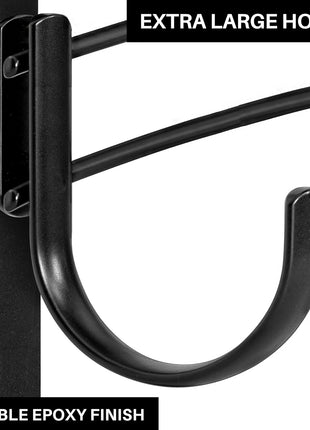LYNK Professional® HomeTM Over the Door Hooks - 14 Hook – Over the Door Coat Rack - Over the Door Hanger - Hanging Towels or Clothes - Bathroom, Bedroom, Laundry Room - Lifetime Ltd. Warranty, Black