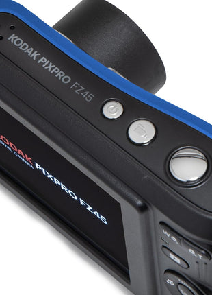 KODAK PIXPRO FZ45 16MP Compact Digital Camera, 4X Optical Zoom, AA, Blue | 1080p Full HD Video, 27mm Wide Angle Lens, 2.7 Inch LCD, Point and Shoot, Digicam, Travel and Family Photos