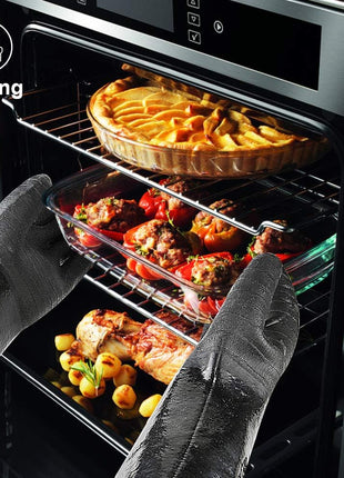 932°F Extreme Heat Resistant Gloves for Grill BBQ,Aillary Waterproof Long Sleeve Pit Grill Gloves for Fryer, Baking, Oven,Smoker,Fireproof, Oil Resistant Neoprene Coating(14-Inch )