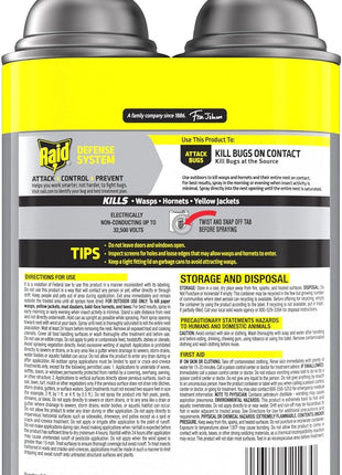 Raid Wasp & Hornet Killer Spray, Bug Killer Kills the Entire Nest, 14 Oz, 2 Count