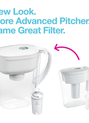 Brita Metro Water Filter Pitcher with SmartLight Change Indicator, BPA-Free, Replaces 1,800 Plastic Water Bottles a Year, Lasts Two Months, Includes 1 Filter, Small - 6-Cup Capacity, White