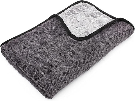 The Rag Company Gauntlet Car Drying Towel - 70/30 Korean Microfiber, Dries Faster Without Scratching, 900gsm, 20x30 inches, Ice Grey/Grey, Pack of 1