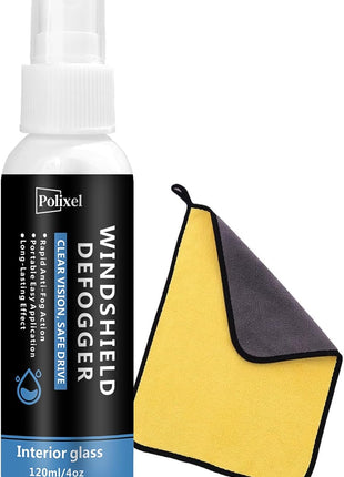 Anti Fog Spray for Car Windshield Inside & Windows - Long Lasting Window Defogger for Mirrors, Glasses, Bathroom Glass & Plexiglass Instant Fog Prevention & Protection - 120ML/4OZ