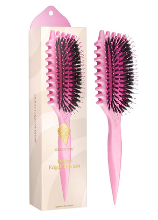 Bounce Curl Define EdgeLift Brush, 5-in-1 Tool for Effortlessly Defined Curls, Waves & Coils, Reduces Frizz - Pink