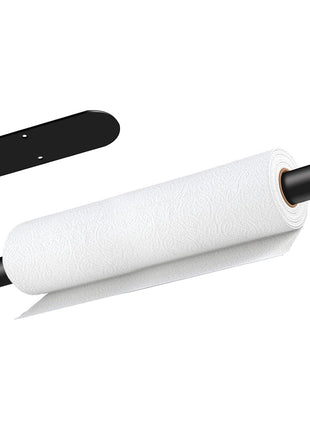 Paper Towel Holder, Self Adhesive or Drilling Paper Towel Holder Under Cabinet, Stainless Steel Black Paper Towel Holders Wall Mount for Kitchen, Bathroom, Sink, Pantry, Fridge