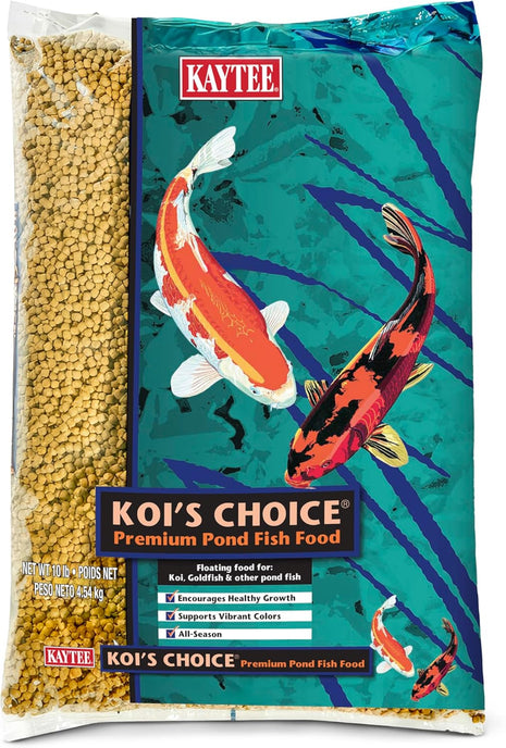 Kaytee Koi's Choice Koi Floating Fish Food, For Koi, Goldfish and Pond Fish, 10 pounds