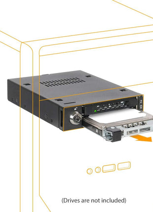 ICY DOCK Full Metal 2 Bay 2.5 inch SATA/SAS HDD & SSD Mobile Rack for External 3.5 inch Drive Bay | ToughArmor MB992SK-B