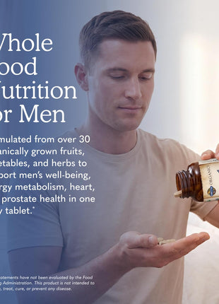 Garden of Life Once Daily Whole Food Multivitamin for Men, Organic Mens Vitamins & Minerals, Vitamin C, Zinc, Vegan, for Health & Well-Being, 60 Tablets | Organic Mens Vitamins & Minerals, Vitamin C, Zinc, Vegan, For Health & Well-Being, Whole Food
