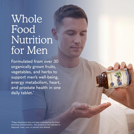 Garden of Life Once Daily Whole Food Multivitamin for Men, Organic Mens Vitamins & Minerals, Vitamin C, Zinc, Vegan, for Health & Well-Being, 60 Tablets | Organic Mens Vitamins & Minerals, Vitamin C, Zinc, Vegan, For Health & Well-Being, Whole Food