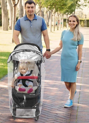 Clear Stroller Rain Cover, Universal Travel Weather Shield Breathable Baby Stroller Rain Cover for Windproof, Waterproof, Protect from Sun Dust Snow