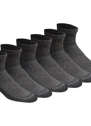 Dickies Men's Dri-Tech Moisture Control Quarter Socks (6, 12, 18 Pairs), Black (6 Pairs), Large