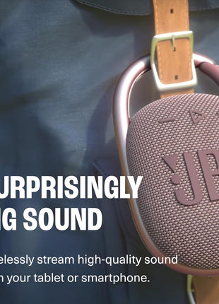 JBL Clip 4 - Portable Mini Bluetooth Speaker, big audio and punchy bass, integrated carabiner, IP67 waterproof and dustproof, 10 hours of playtime, speaker for home, outdoor and travel (Black)