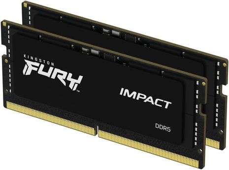Kingston FURY Impact 32GB (2x16GB) 6000MT/s CL38 DDR5 SODIMM | Intel XMP 3.0 | Plug N Play | Laptop Memory | Kit of 2 | KF560S38IBK2-32