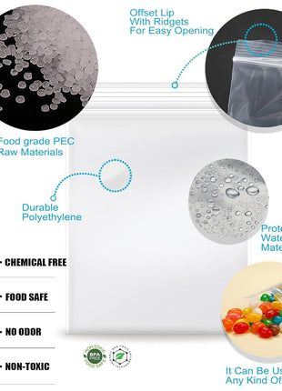 1.5''x 1.5'', (Pack of 100) 2 mil Thick Clear Plastic Reclosable Zip Poly Bags with Resealable Lock Seal Zipper for Photo, Jewelry, Bakery, Treats, Travel, Storage, Packaging & Shipping...