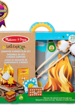 Melissa & Doug Let's Explore Campfire S'mores Set with Toy food & Kids Play Kitchen Accessories, Preschool Learning Toys for Girls & Boys 3+