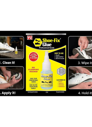 Shoe-Fix Glue Professional Grade Repair Adhesive for All Footwear Instant Bond, Clear Drying, Flexible, & Durable for Heels, Sandals, Boots, Athletic Shoes, & More (20g Tube)