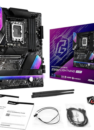ASRock Intel Core Ultra Z890 Lightning WiFi 7 Phantom Gaming 9066 MHz DDR5 256 GB ATX Motherboard M.2 LGA1851RL-ILM