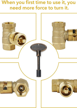 Stanbroil Universal 3-Inch Gas Valve Key Fits 1/4 inch and 5/16 inch Turn Ball Valve for Gas Fire Pits and Fireplaces, Antique Copper