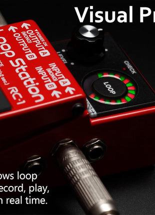 Boss RC 1 Loop Station Bundle with Gearlux Power Supply, Instrument Cable, Patch Cable, and Picks