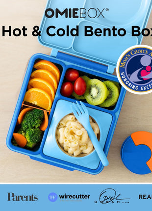 Omie OmieBox Kids Insulated Leakproof Bento Lunch Box with Food Jar (Blue Sky)