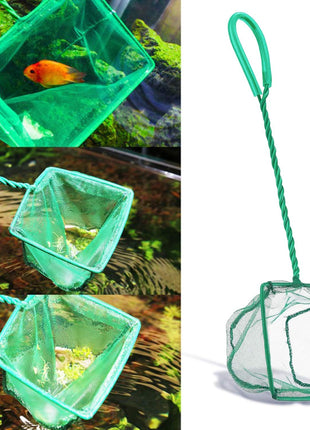 2 Pack Aquarium Fish Nets, DSSPORT 4 Inch Small Mesh Fish Catch Nets with Plastic Handle Green (Pine Green)
