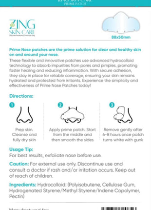 Prime Patch Nose Patches – Hydrocolloid Patches for Pimple & Zit Removal, Blackhead & Pore Care – Absorbs Acne Gunk & Oil, Strong Adhesion, Easy Removal, Vegan, 10 Count – Made in Korea