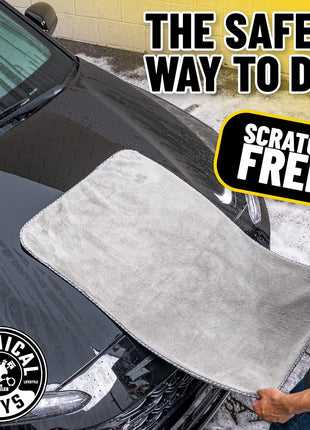 Chemical Guys Woolly Mammoth Large Microfiber Drying Towel - 36 x 25 Inch Gray, Ultra Plush Super Absorbent Car Drying Towel for Cars, Trucks, SUVs, Motorcycles, RVs, and Auto Detailing