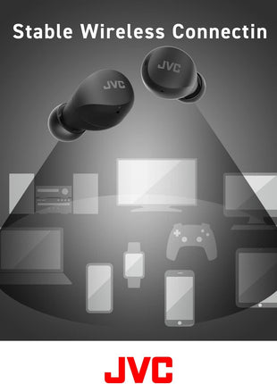 JVC Gumy Mini HAA6TB True Wireless Earbuds, Black | Up to 23 Hours Battery Life, Neodymium Magnet Driver, IPX4 Water Resistance, Compact and Lightweight