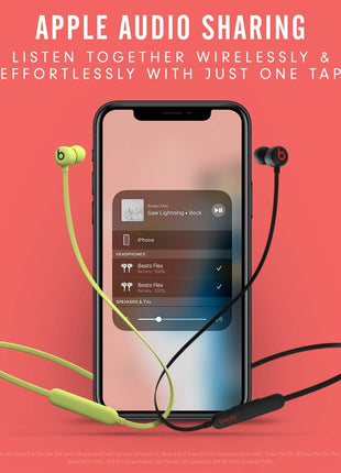 Beats Flex Wireless Earbuds - Apple W1 Headphone Chip, Magnetic Earphones, Class 1 Bluetooth, 12 Hours of Listening Time, Built-in Microphone - Black
